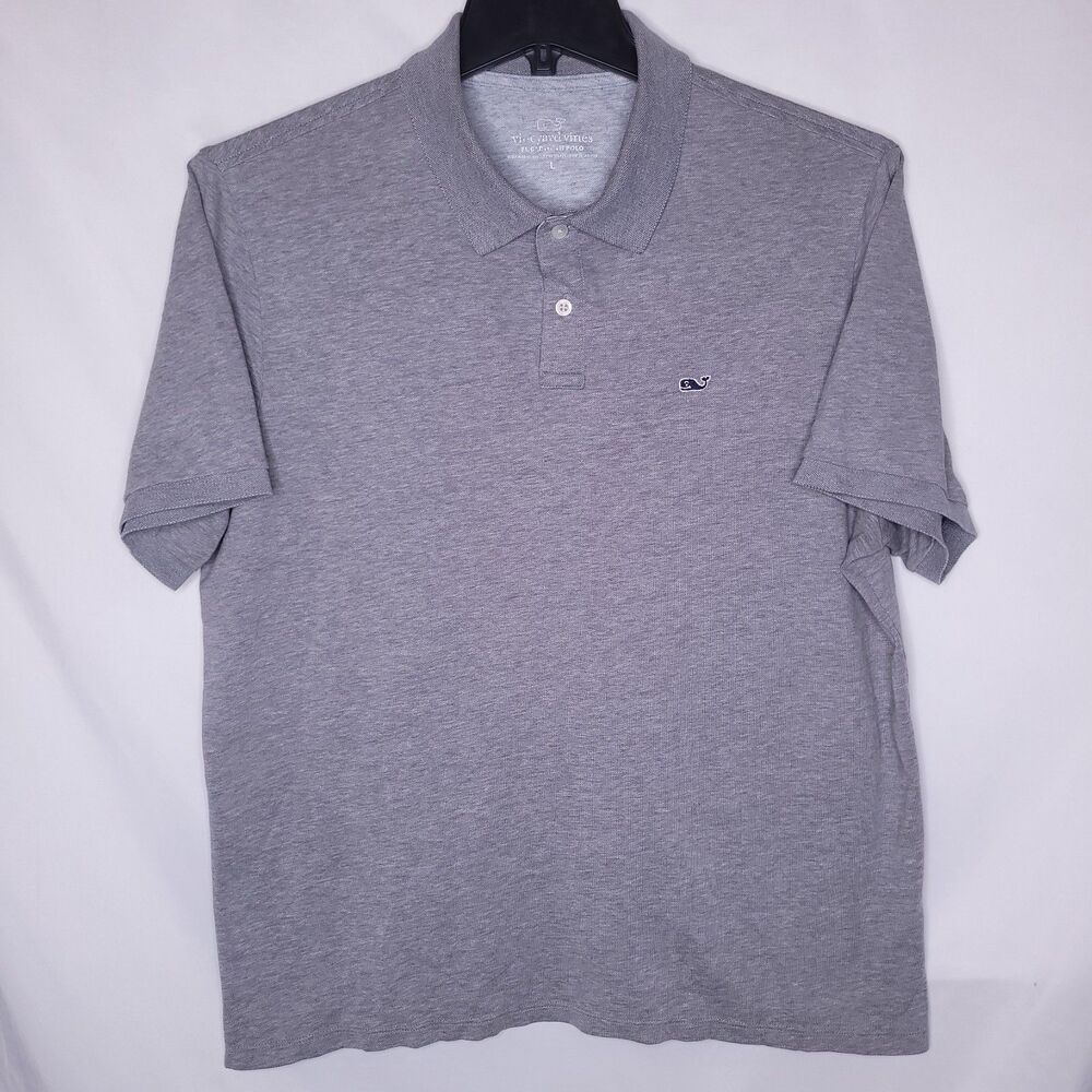 Vineyard Vines Edgartown Polo Mens Large Gray Whale